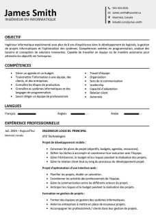 cv template canada